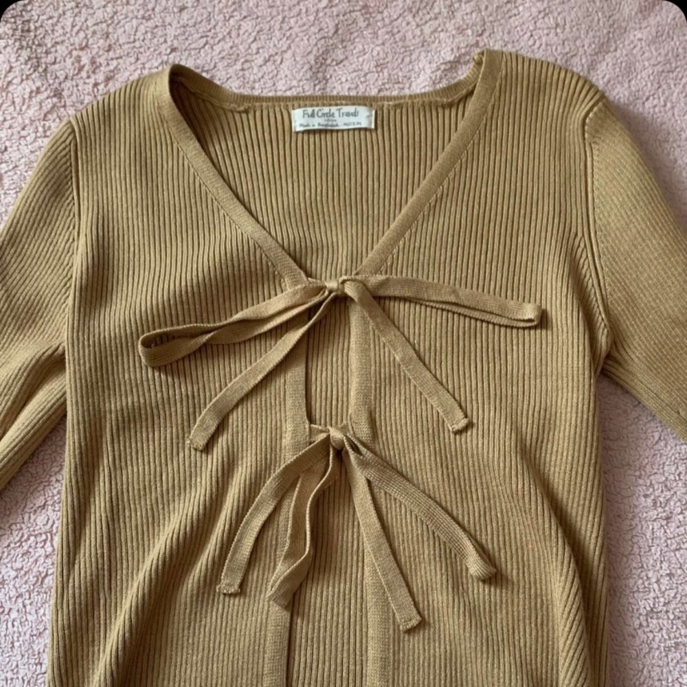 brown layering cardigan top